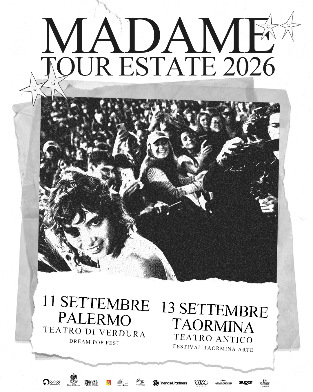 Madame il 13 settembre 2026 in concerto al Teatro Antico di Taormina